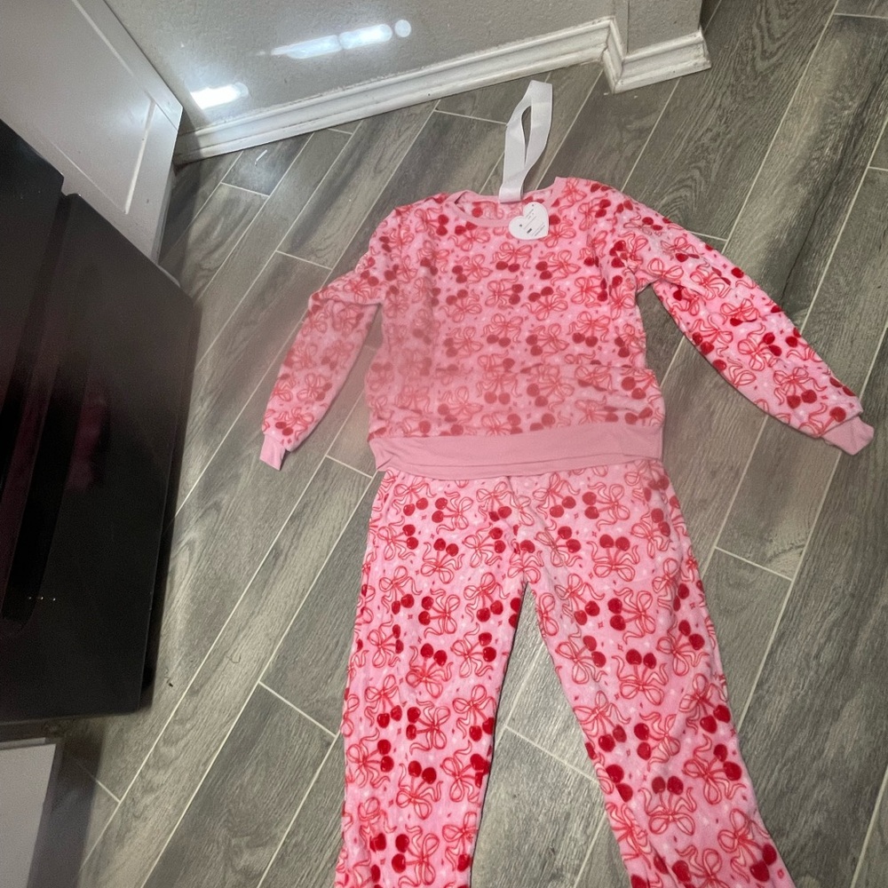Floral Kids Pajama Set - Pink and Red